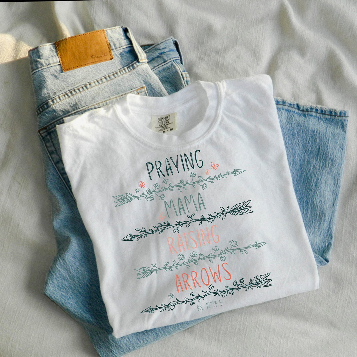 Praying mama arrows (pink and green) (regular font) DTF Transfer