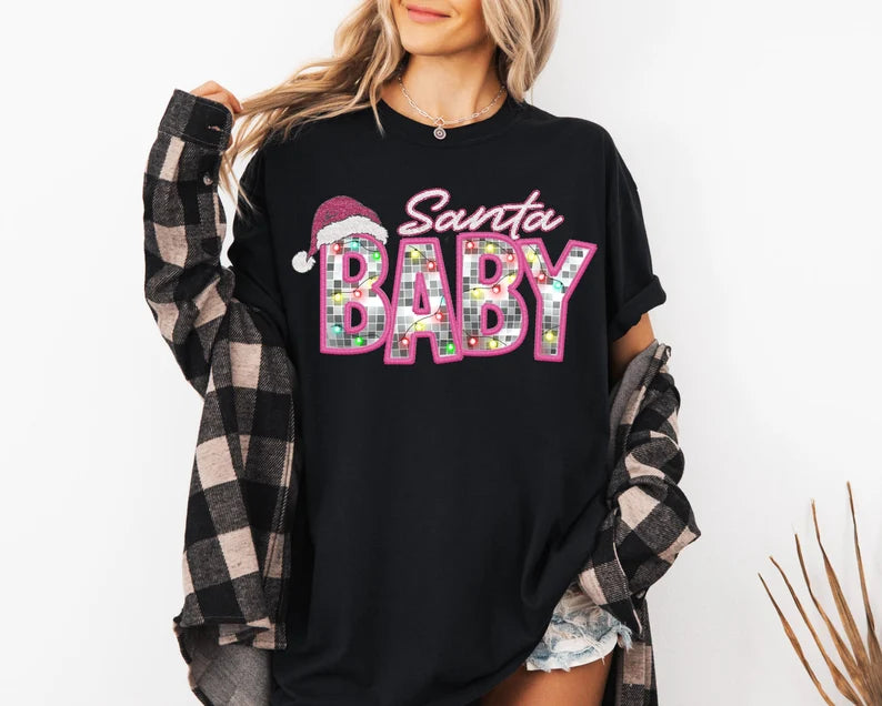 Santa baby mirrorball filled 67580 DTF transfer