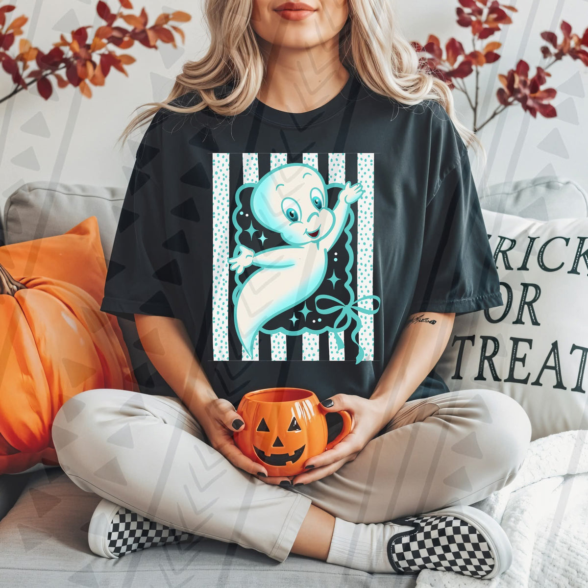 C ghost WHITE stripes DTF transfer