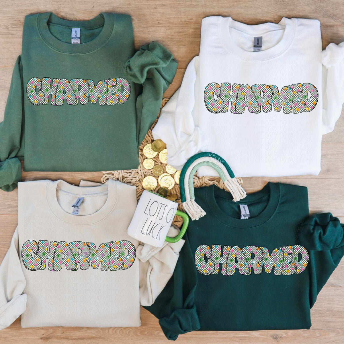 Charmed checkered with marshmallows (CITY) 85077 DTF transfer