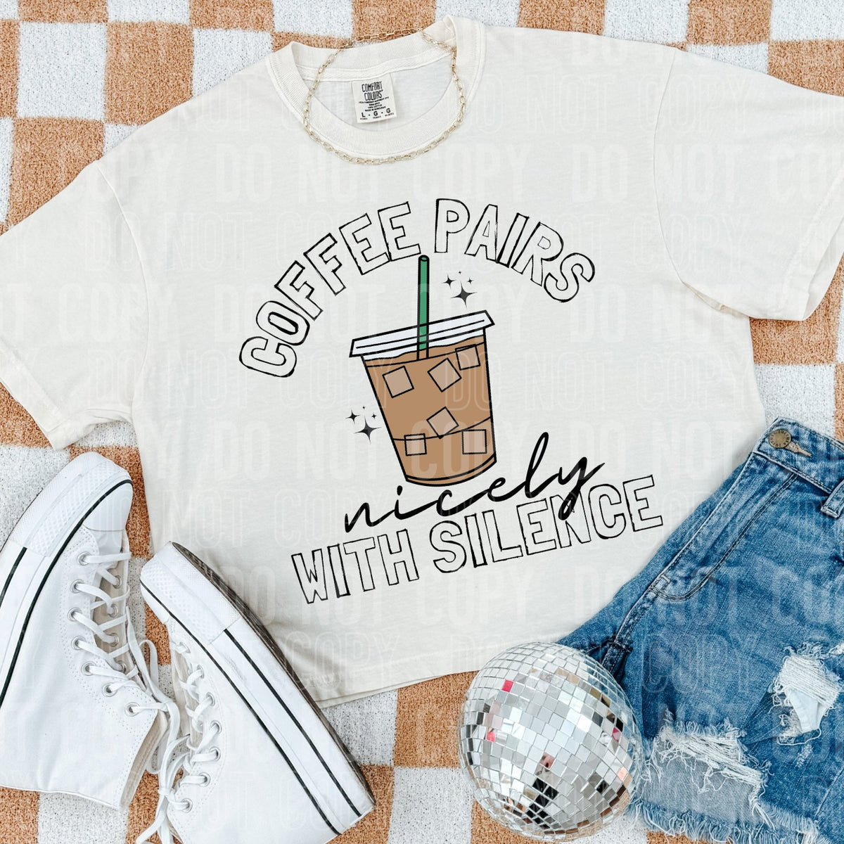 Coffee Pairs Nicely With Silence (SBB) DTF Transfer