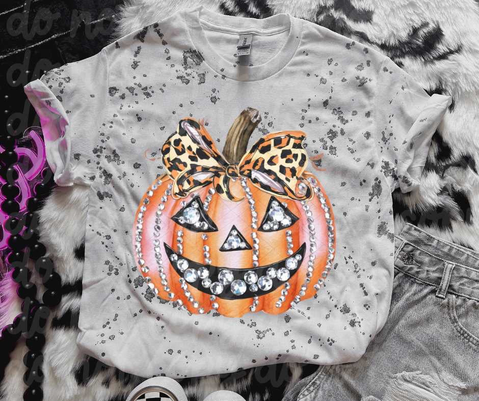 Pumpkin leopard bow (vintage) 53783 DTF transfer