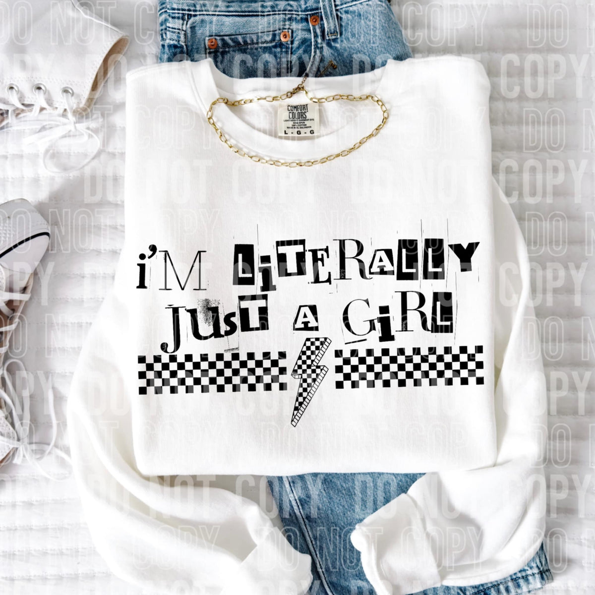 I’m literally just a girl lightning bolt 96984 DTF transfer