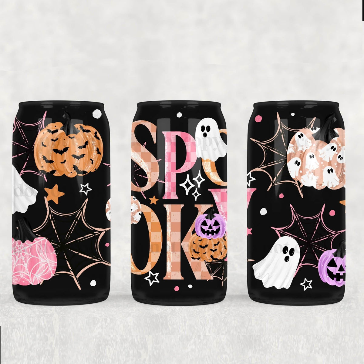 Spooky checker with pumpkins (CSC) UV DTF WRAP
