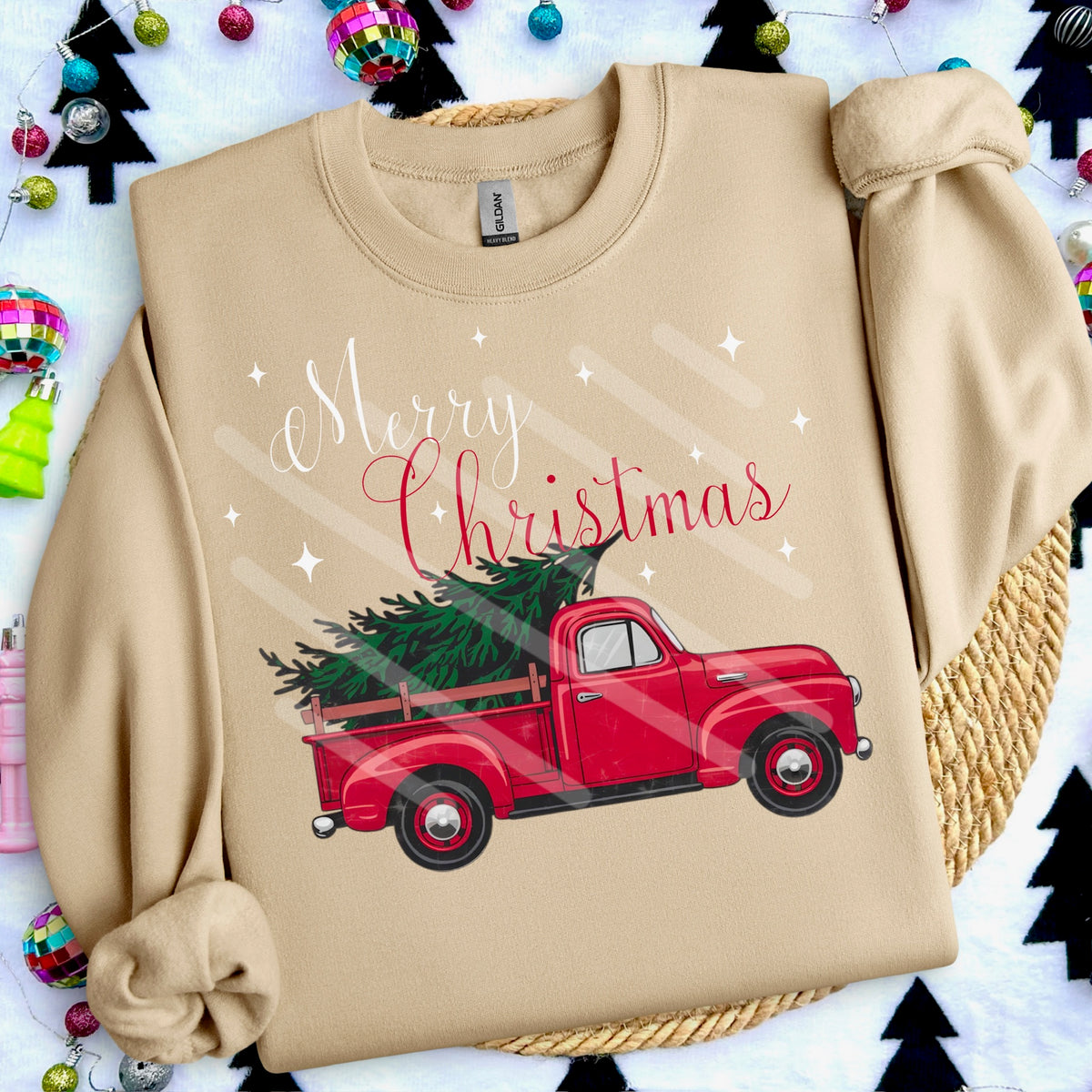 Merry Christmas Red Truck (WNDD) 114207 DTF transfer