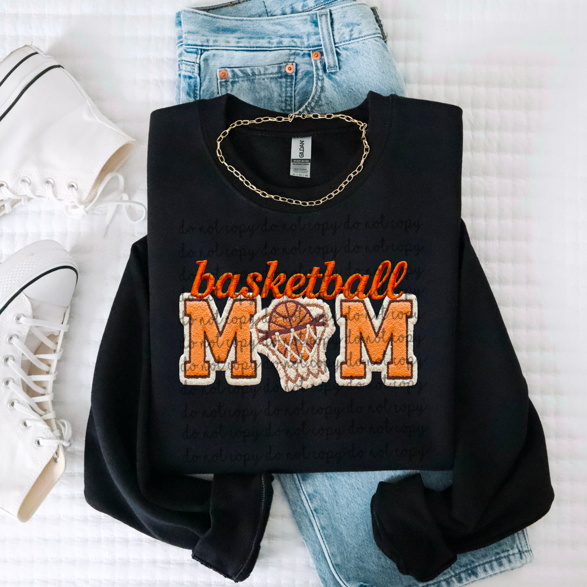 Basketball Mom faux yarn DTF Transfer