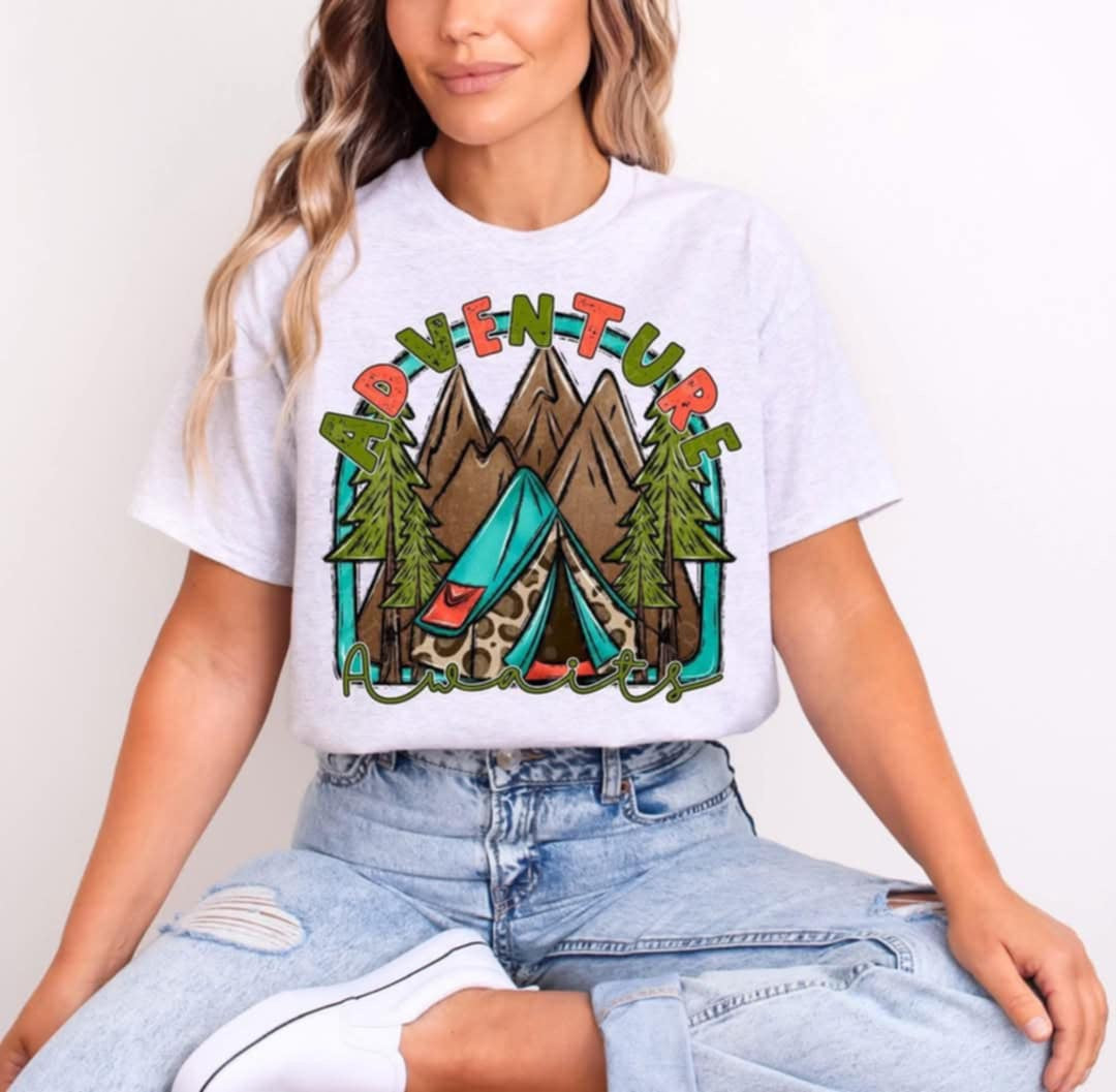 Adventure awaits camp site (C’s) 95794 DTF transfer
