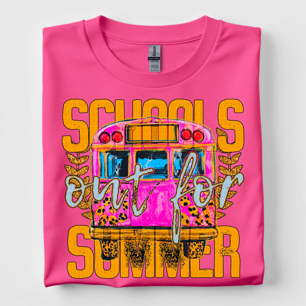 Schools out for summer bus 97563 DTF transfer