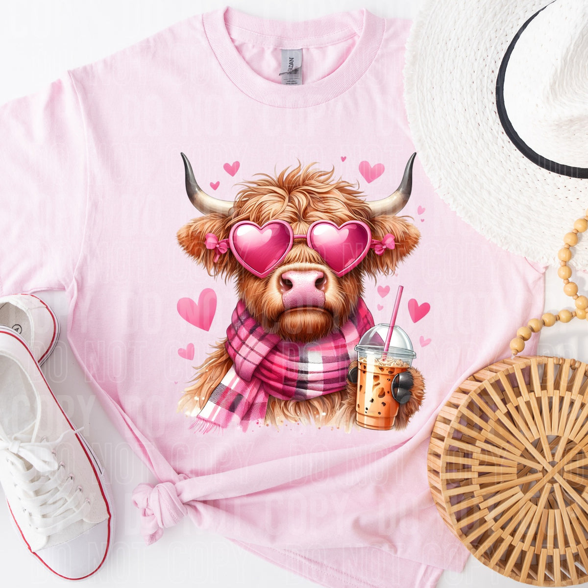 Valentine's Day Highland Cow (SBB) 72215 DTF Transfer