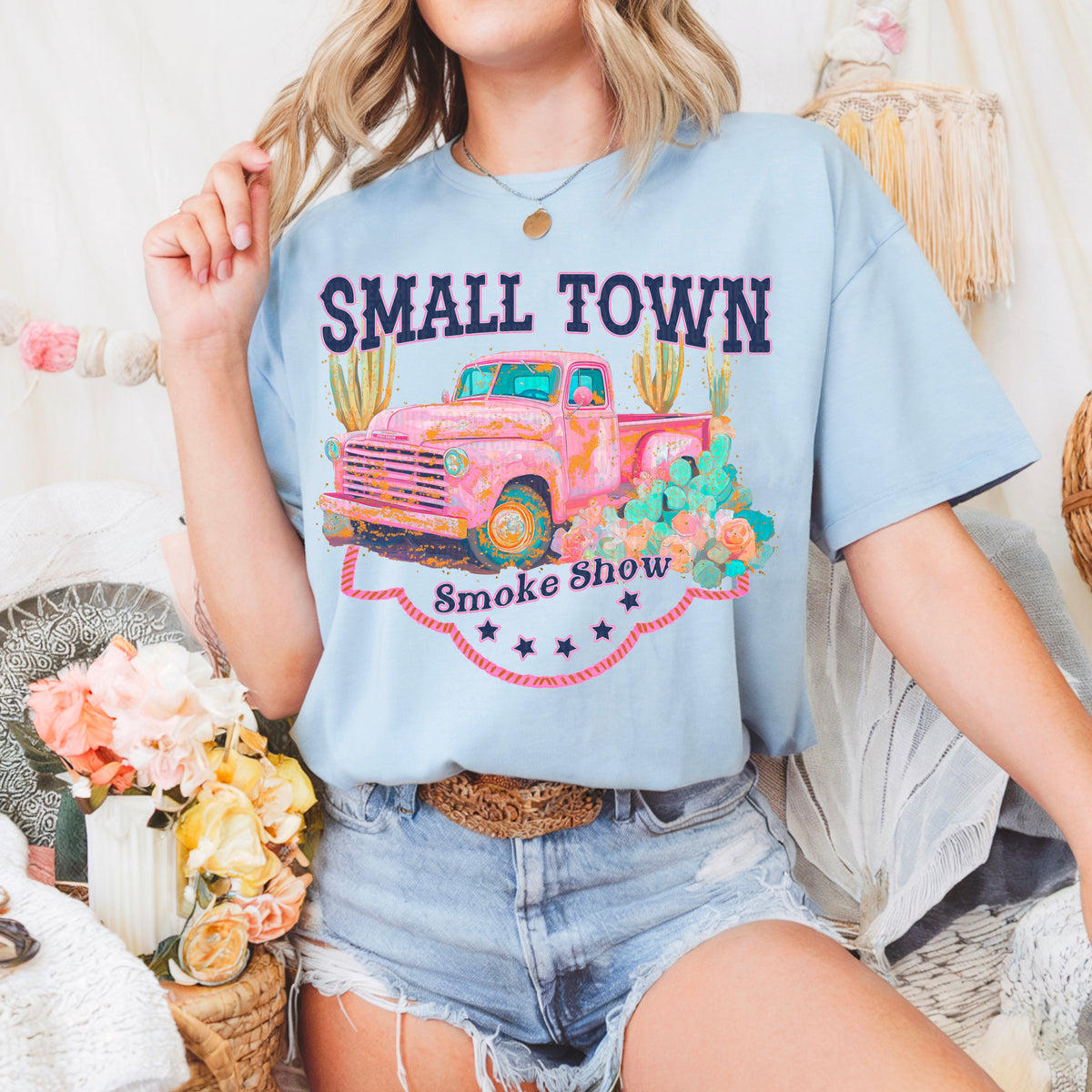 Small town smoke show 97529 DTF transfer