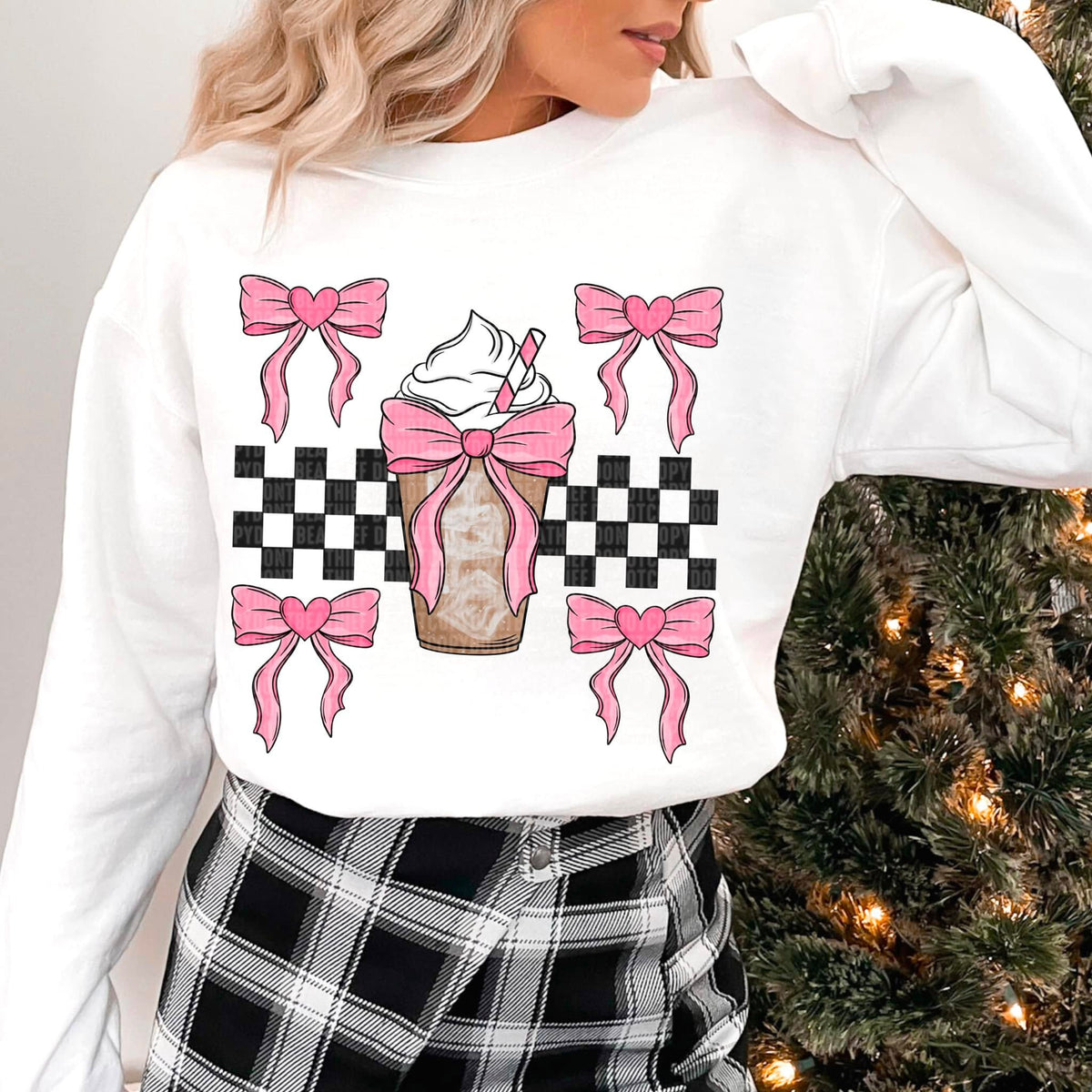 Love For Coffee *PInk bows (SDD) 72523 DTF Transfer