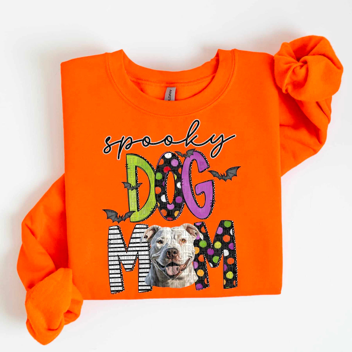 Spooky dog mom pitbull 55501 DTF transfer