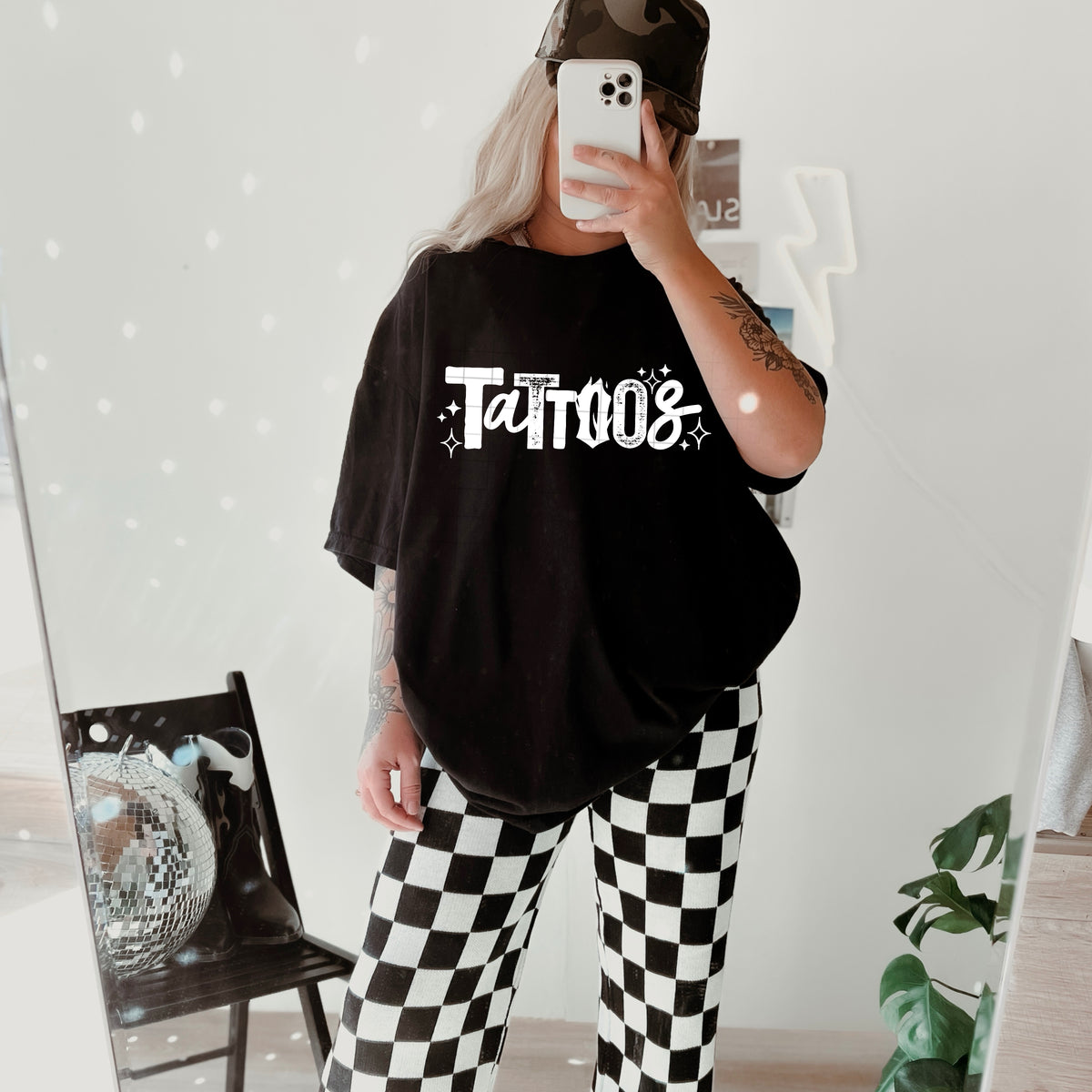 Tattoos different fonts WHITE (csc) DTF transfer