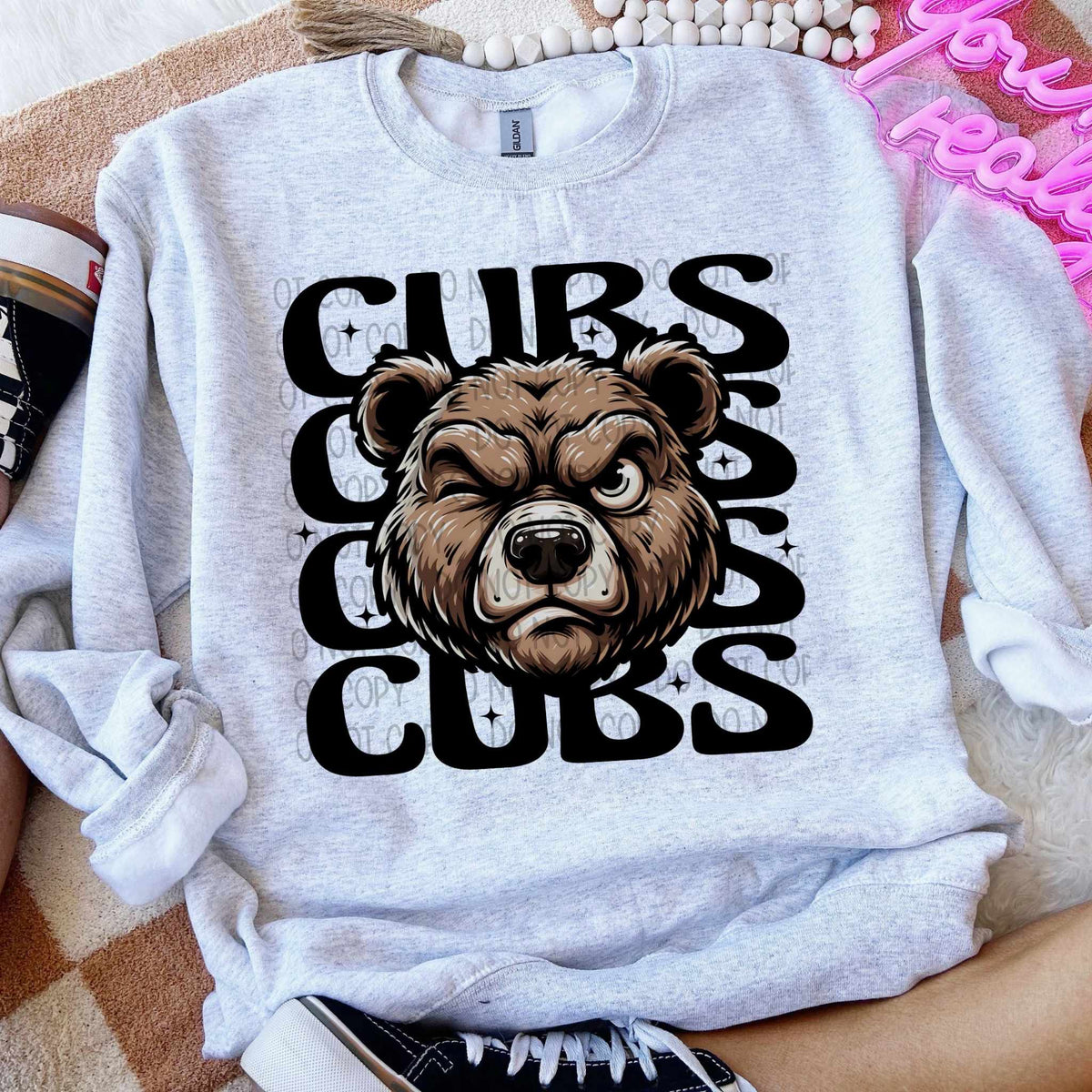 Cubs stacked Bears Winking Mascot SWD 49015 DTF transfer