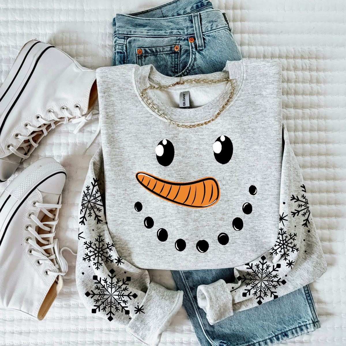Snowman Face (front only) (csc) DTF Transfer