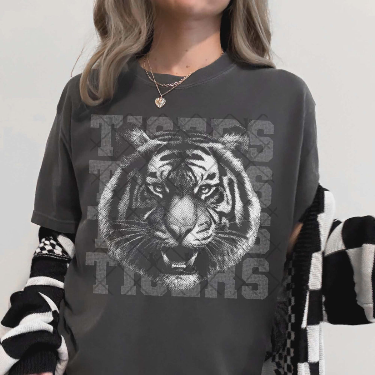 Tigers gray mascot (TTD) DTF transfer