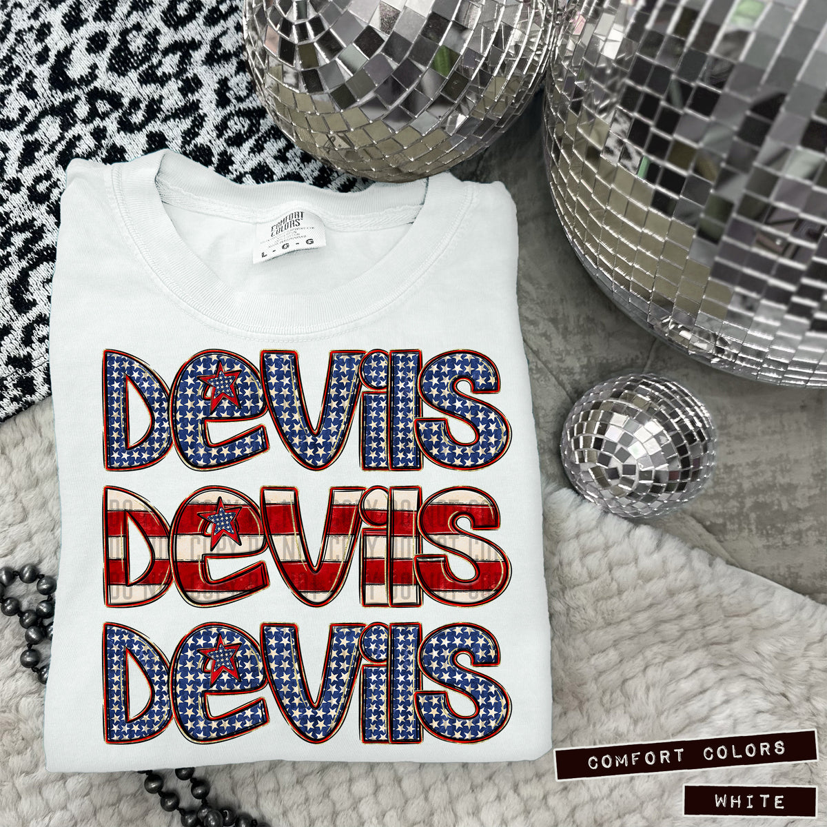 Devils RWB stacked (Caplinger) DTF transfer