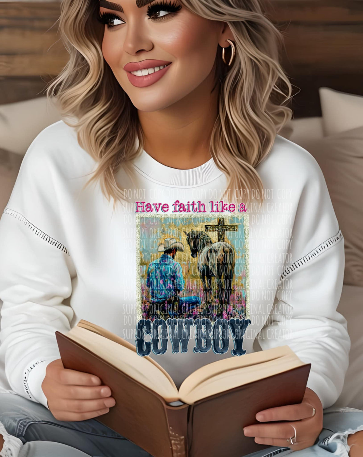 Have faith like a cowboy 94615 DTF transfer