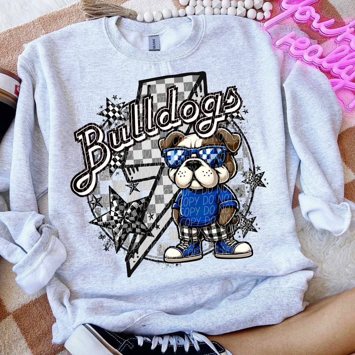 Bulldogs blue outfit lightning bolt (CITY) 52461 DTF transfer