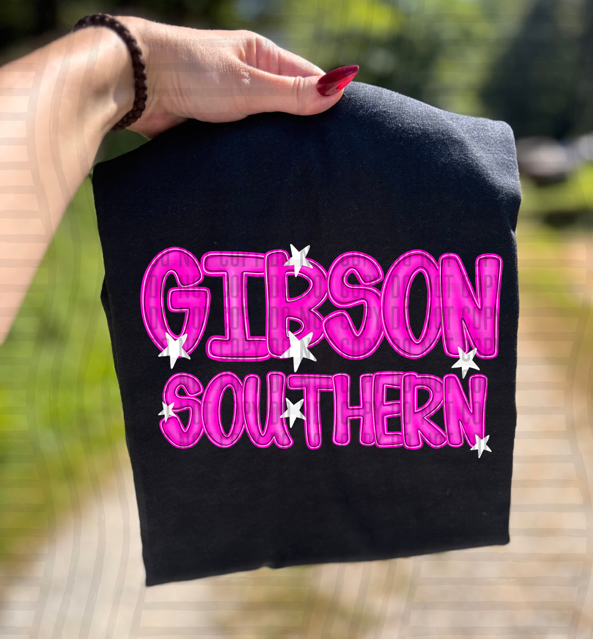 Gibson Southern Pink And Preppy Split 112893 DTF transfer