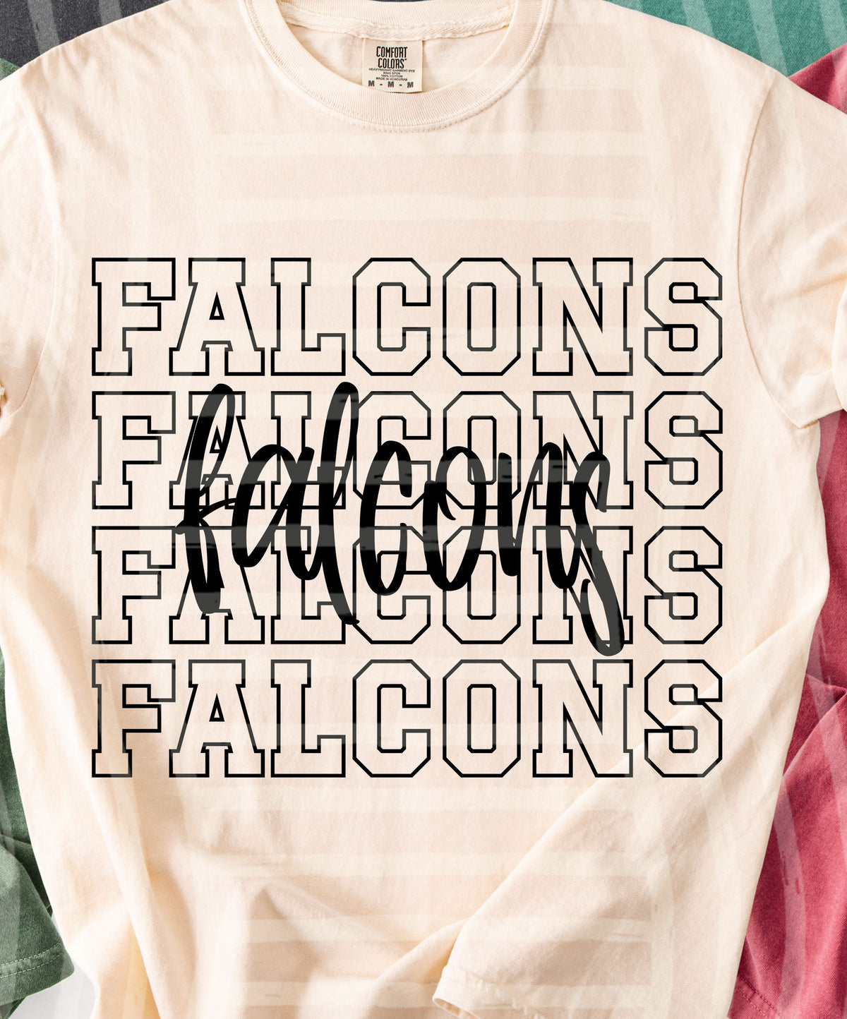 falcons simple stacked outlines (Caplinger) DTF Transfer