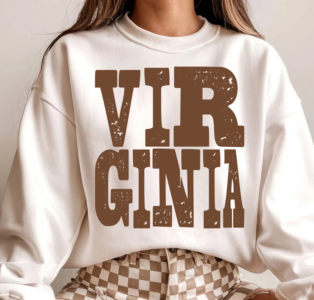Virginia Brown Grunge (S&G) DTF Transfer