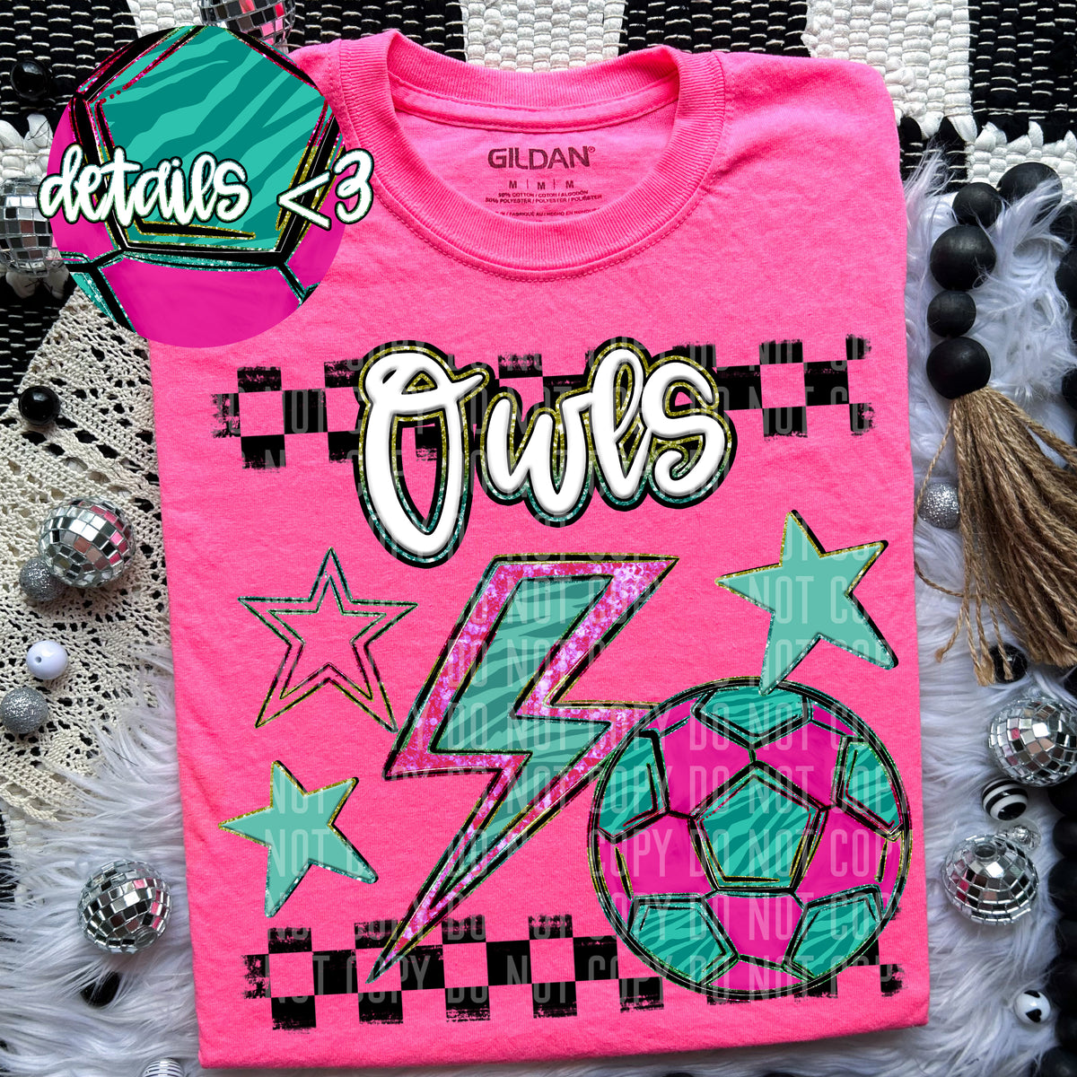 Owls Rainbow Soccer (Caplinger) 97407 DTF transfer