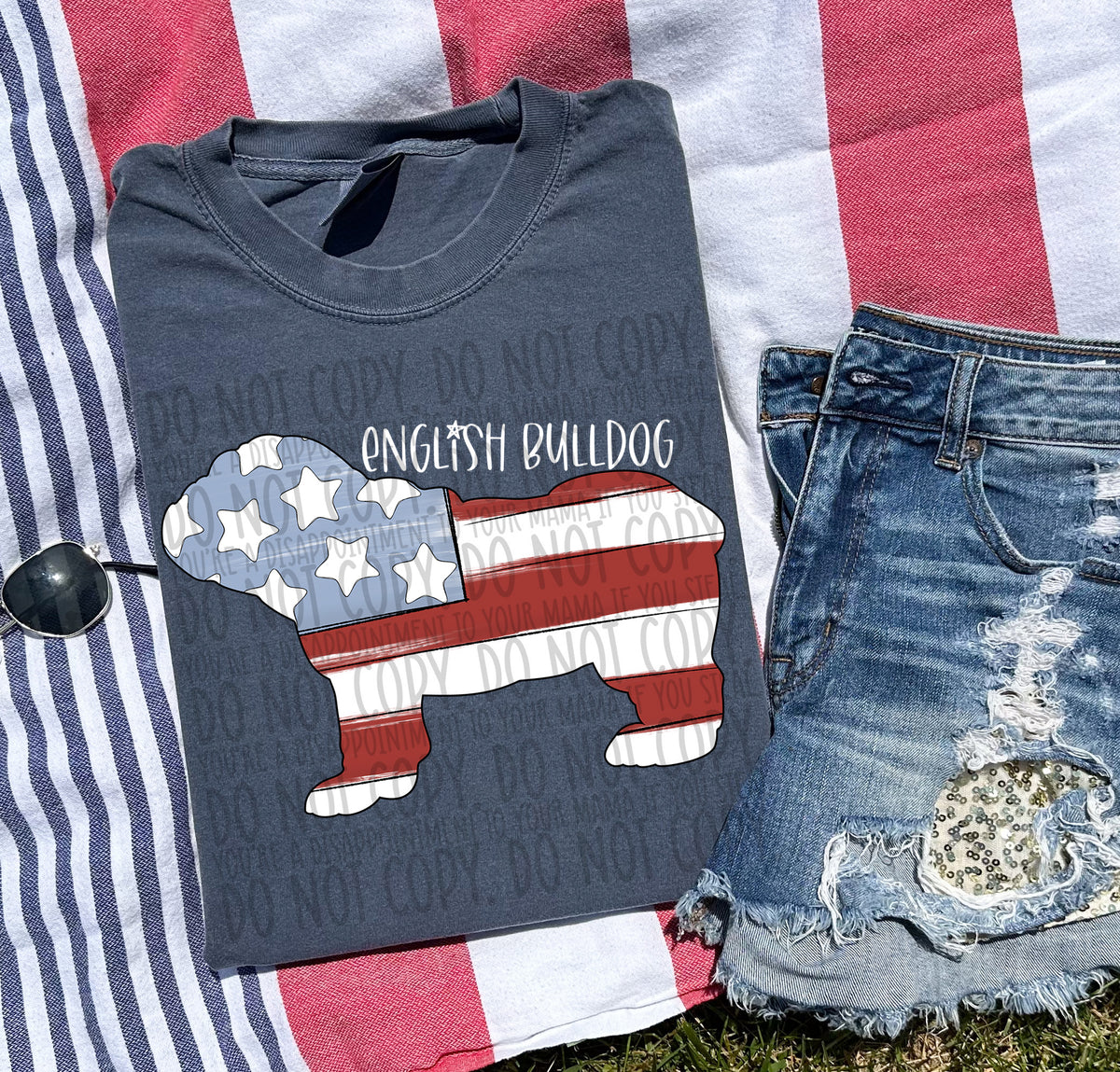 ENGLISH BULLDOG white (SWD) DTF transfer