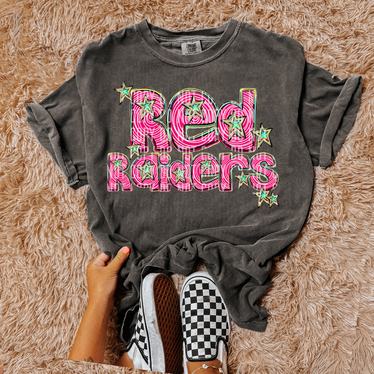 RED RAIDERS pink swirl (Caplinger) DTF transfer