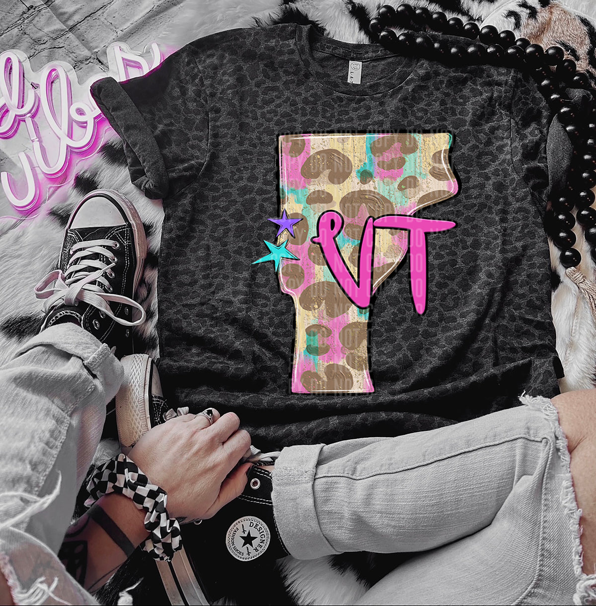Preppy bright states DTF transfers