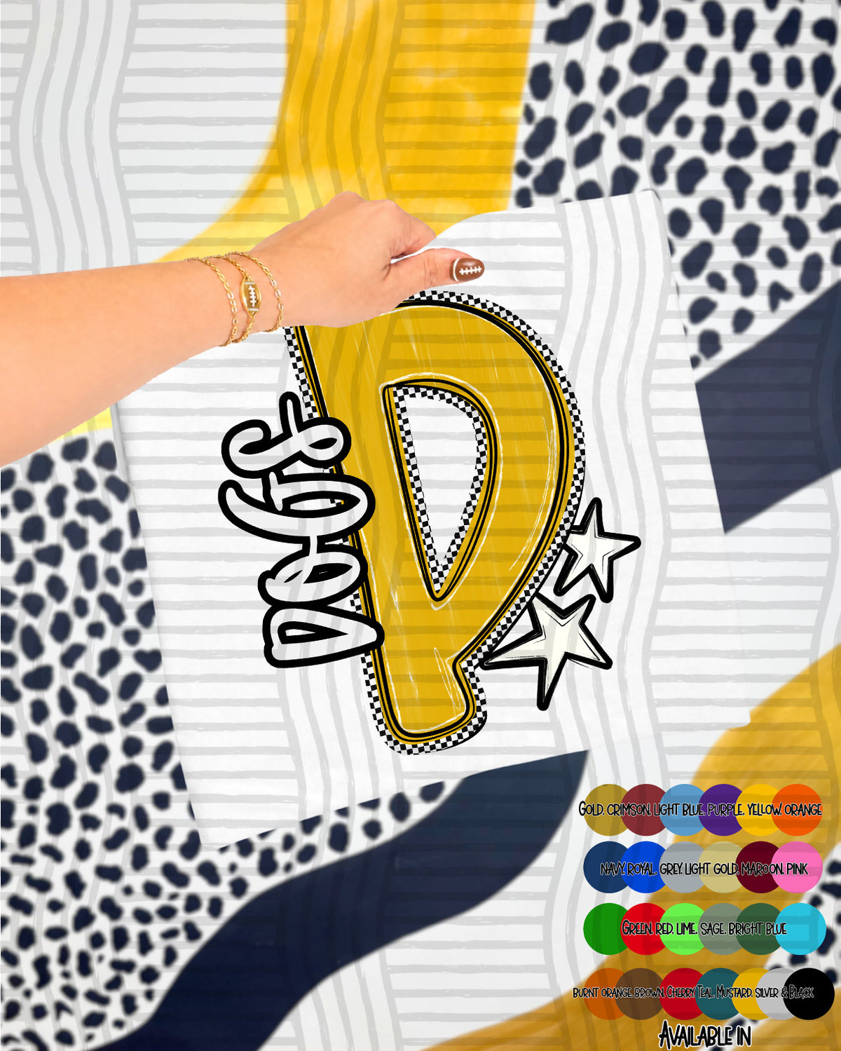 Dogs Checker Crush Yellow (Caplinger) DTF transfer