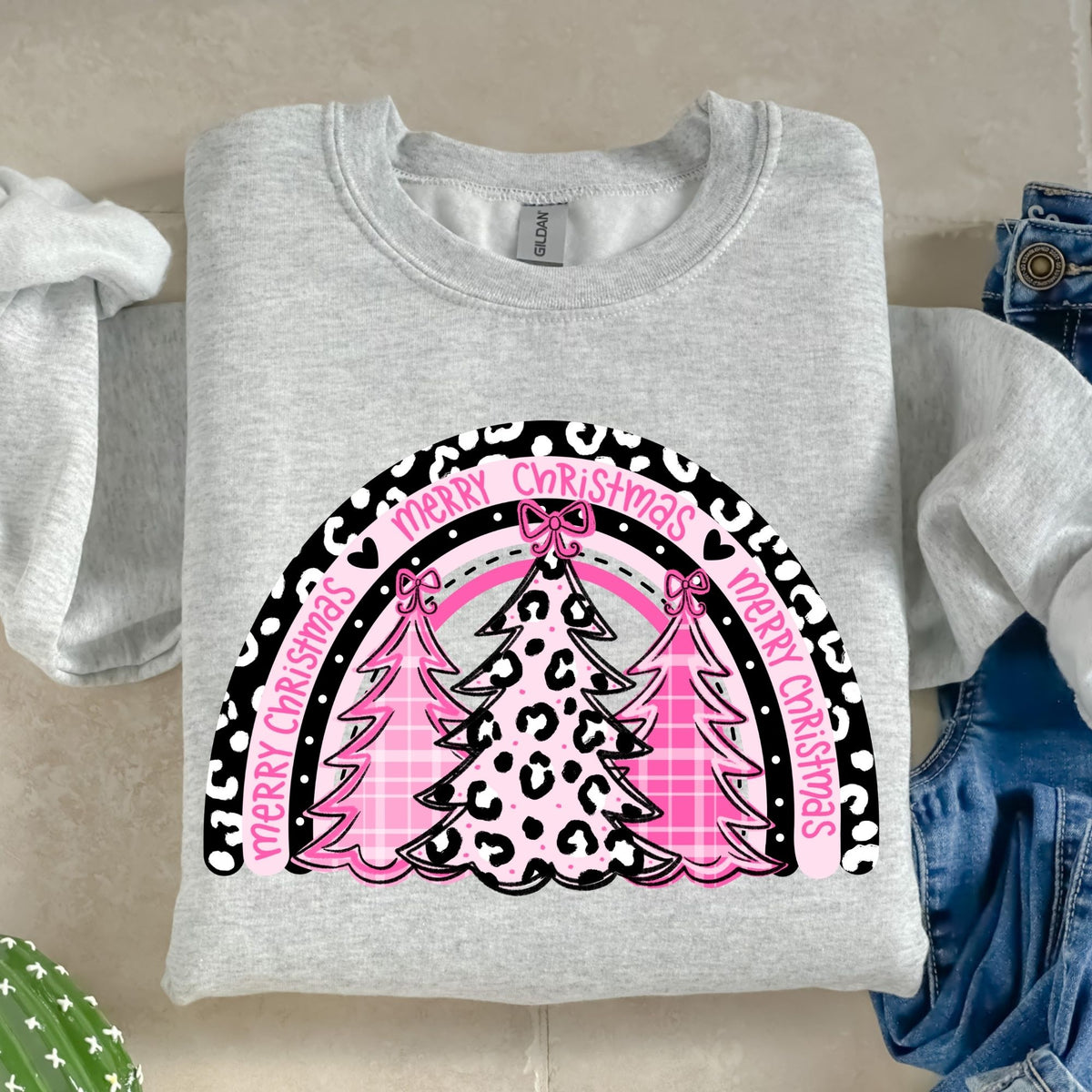 Merry Christmas Pink Rainbow-38693-DTF transfer