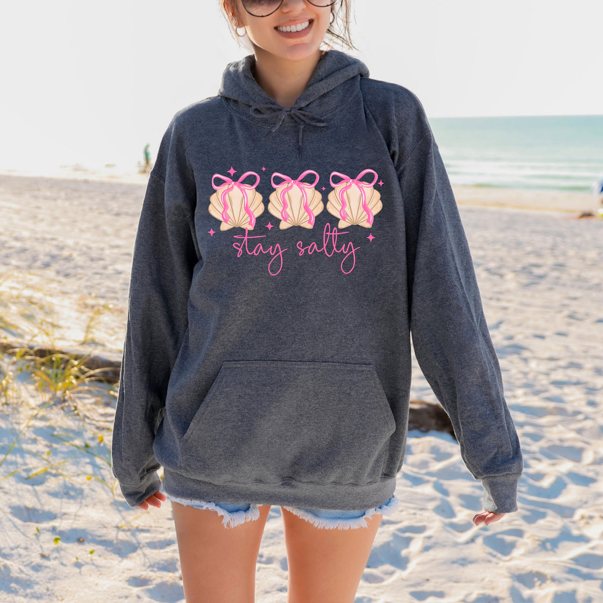 Stay Salty shells and pink bows (CSC) DTF TRANSFER