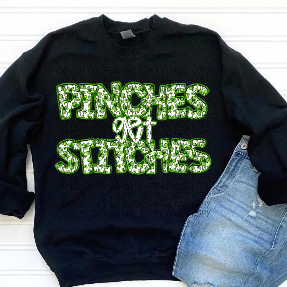 Pinches get stitches clover embroidery (CITY) 85096 DTF transfer