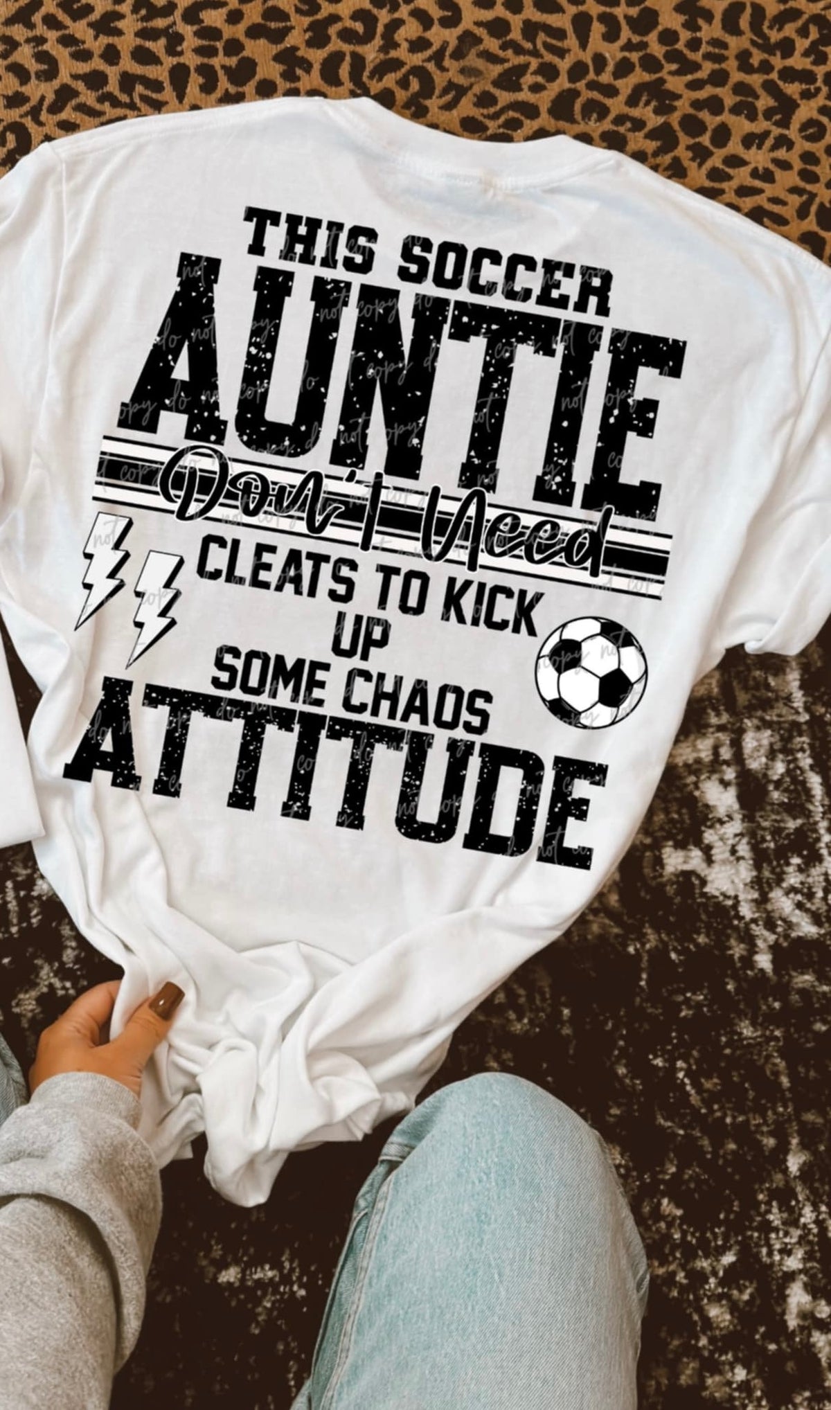 This soccer auntie don’t need cleats to kick up some chaos attitude (VIRGO) 90615 DTF transfer