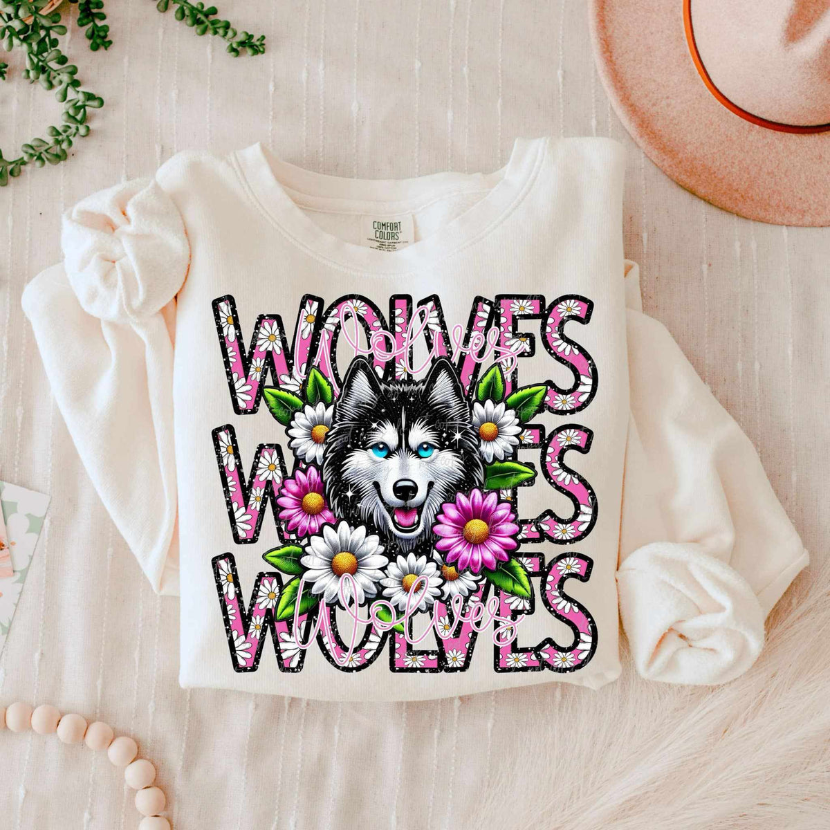 Wolves floral stacked 80642 DTF transfer