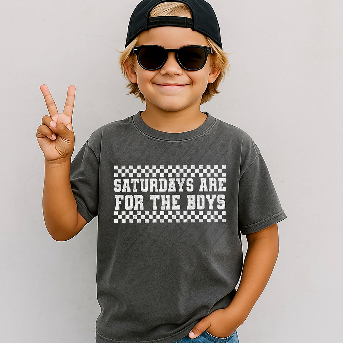 Saturdays are for the boys WHITE (scarlow) DTF transferH