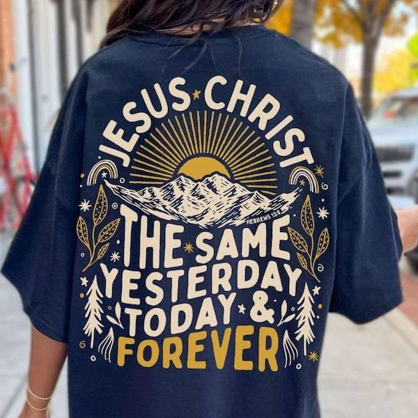 Jesus Christ the same yesterday today & forever white and yellow (KARTA) 62927 DTF transfer