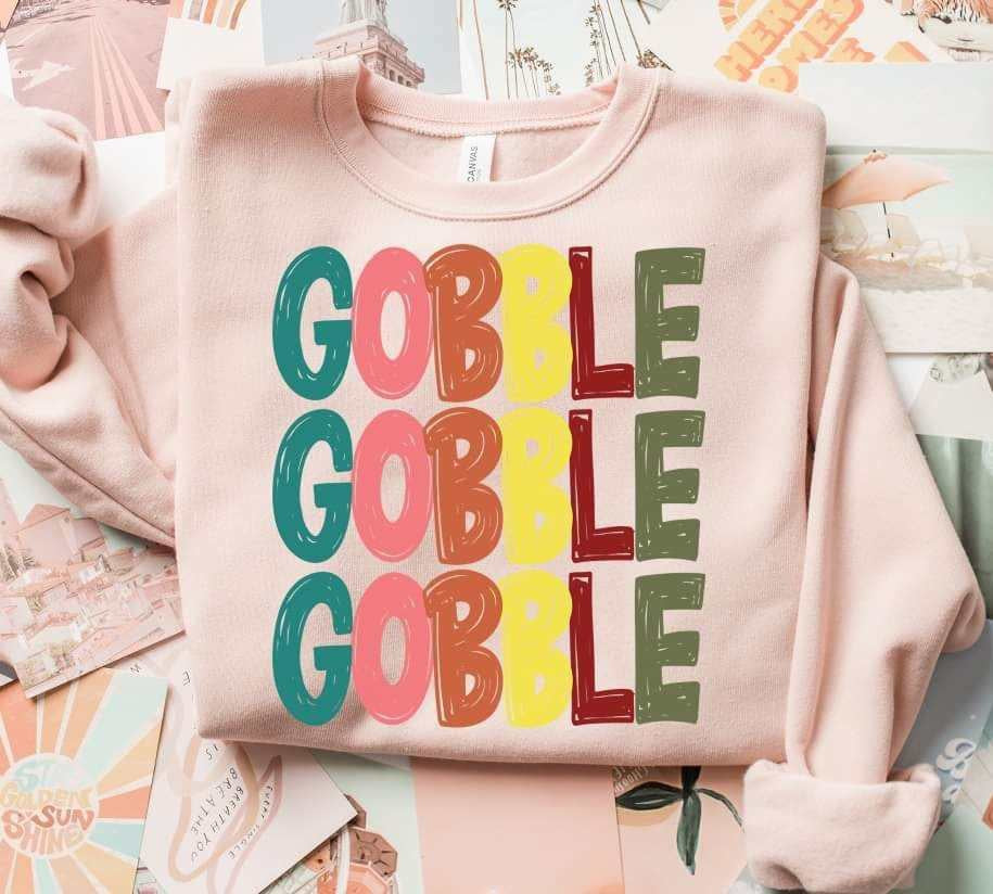 Gobble stacked font (S&G) 65464 DTF transfer