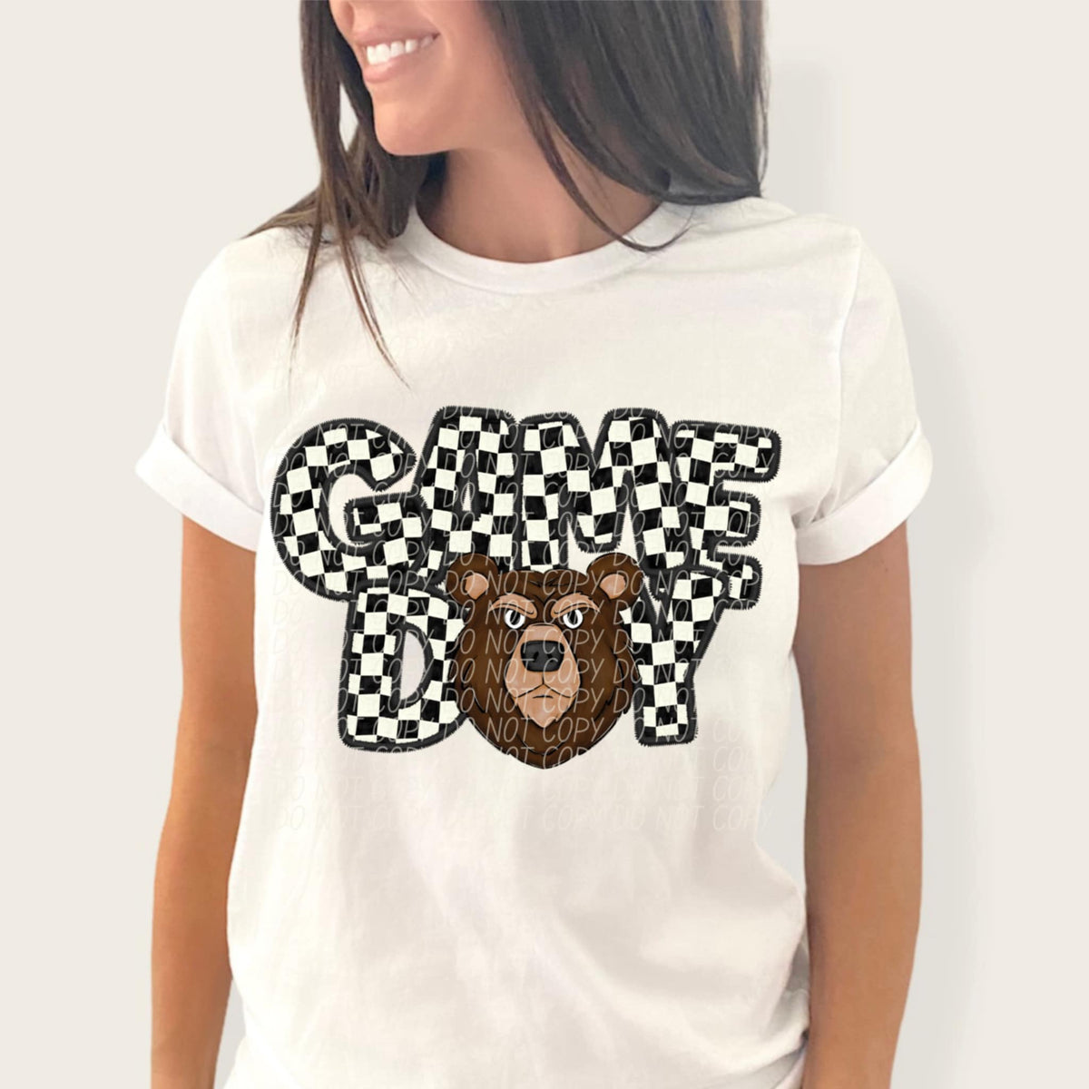 Game day bear 2 checkered (CITY) 91343 DTF transfer