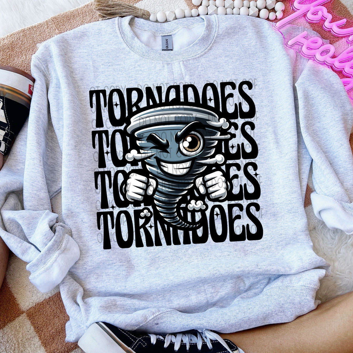 Tornadoes stacked Winking Mascot SWD 49197  DTF transfer