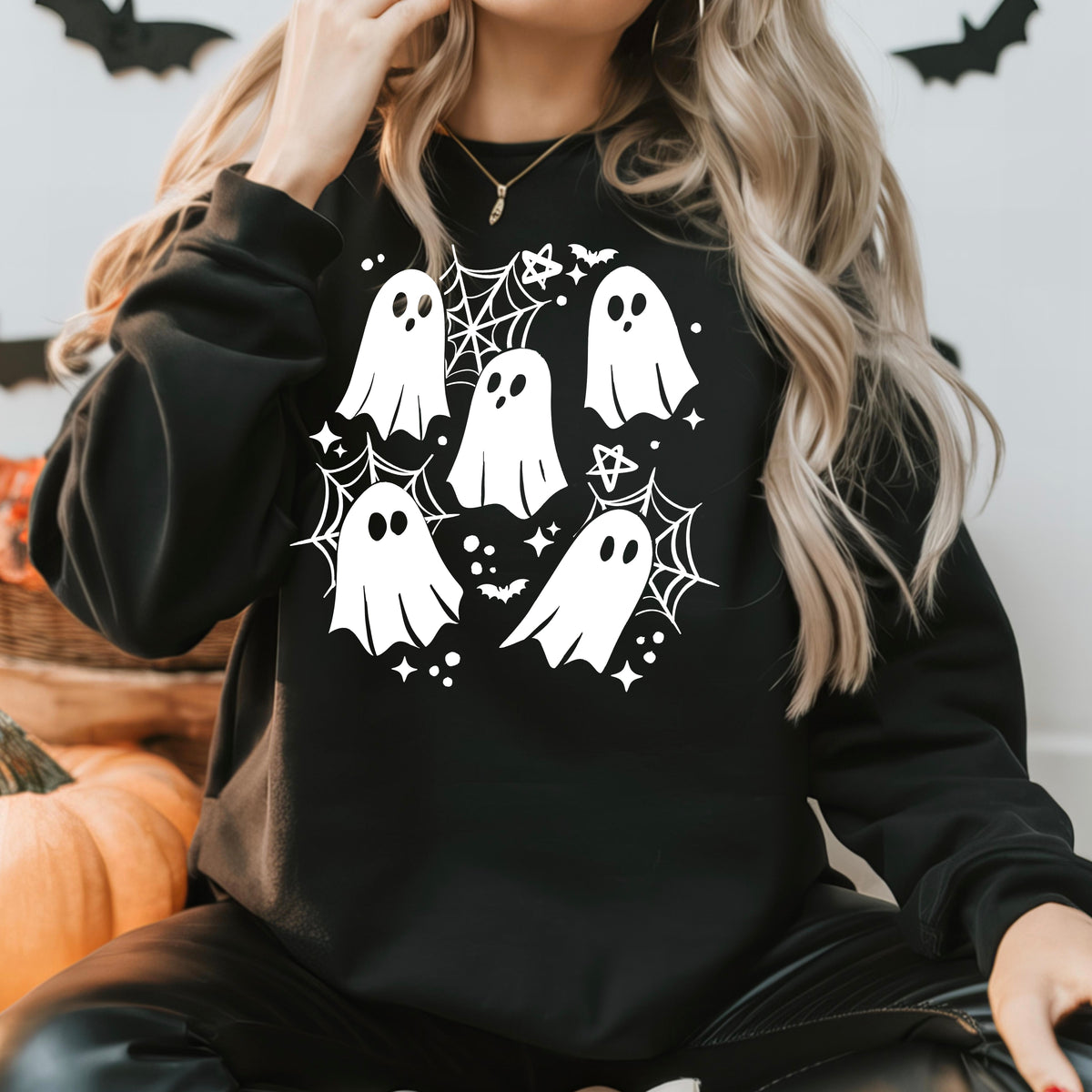 Ghosts with spider webs (white) (CSC) DTF Transfer