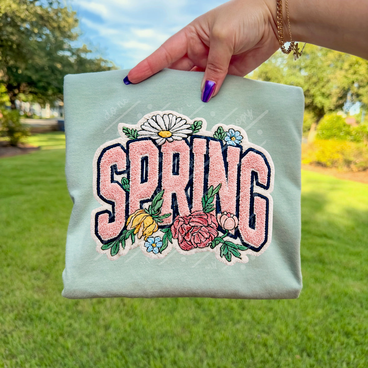 Spring faux patch DTF Transfer