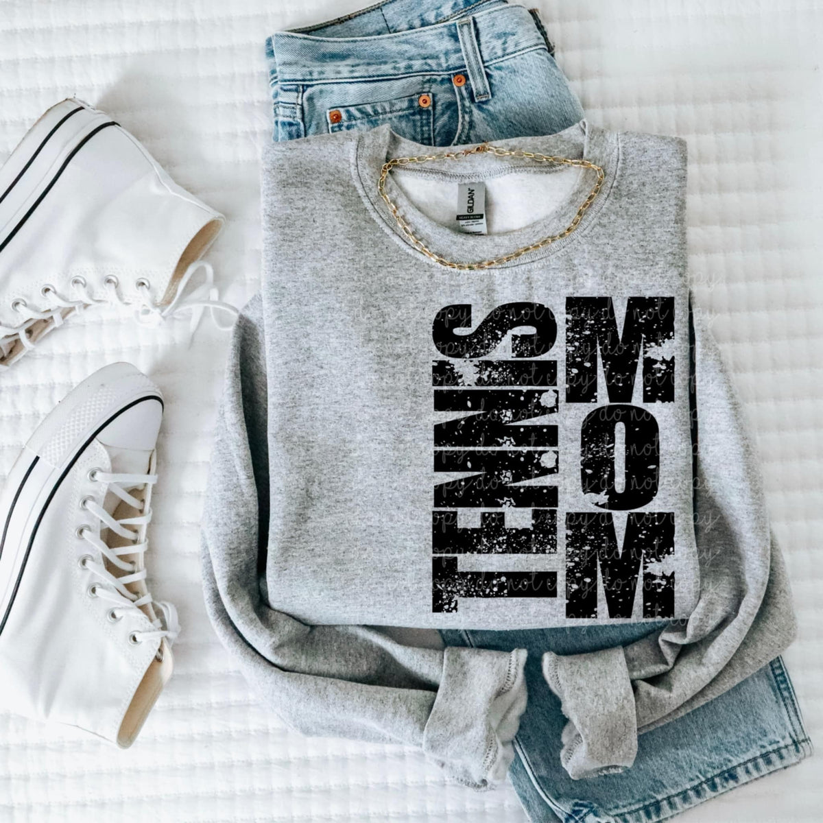 Tennis mom vertical NO bow 90523 DTF transfer