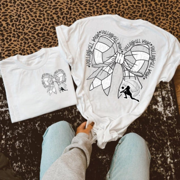 Volleyball mom bow 95128 DTF transfer