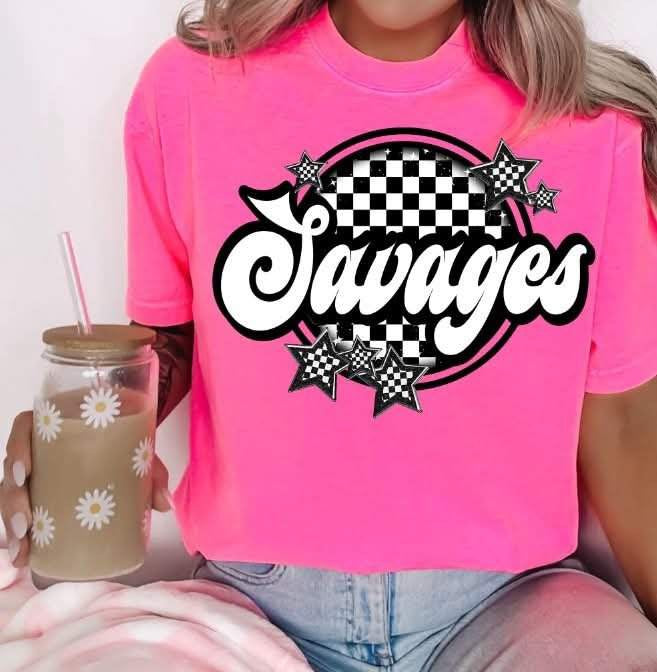 Savages checkered circle (S&G) 82310 DTF transfer