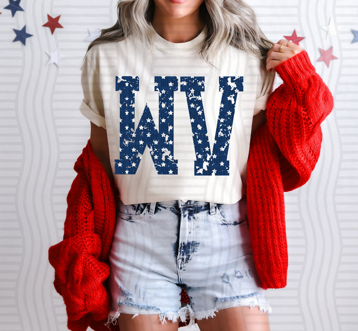 WV white stars (Caplinger) dtf transfer