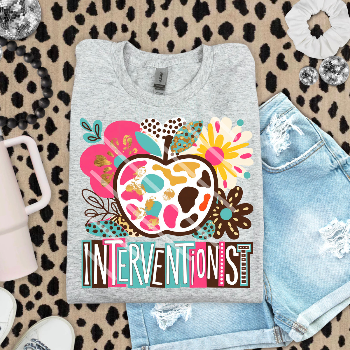 Interventionist Abstract Florals with Apple 110839 DTF Transfer