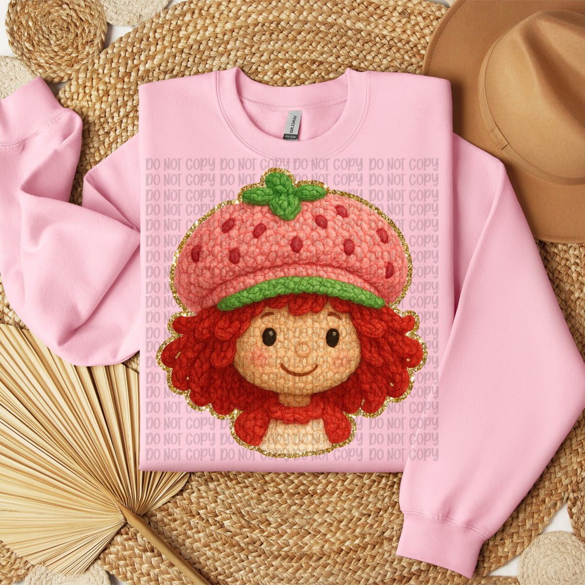 Faux Crochet Shortcake head (VP) DTF transfer