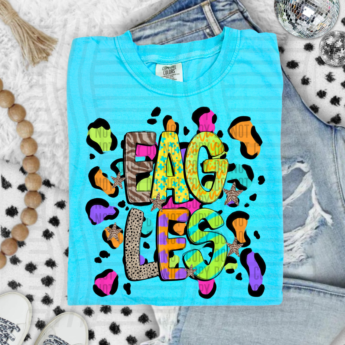 Eagles Funky Mix Up Leopard Mascot (Caplinger) DTF transfer